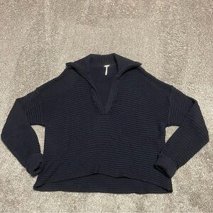 Women’s Free People Marlie Deep V Ribbed Knit Sweater Size M